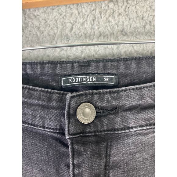 Kootinsen Women's Distressed‎ Tapered Skinny Jeans Black Size 2 - Picture 2 of 10